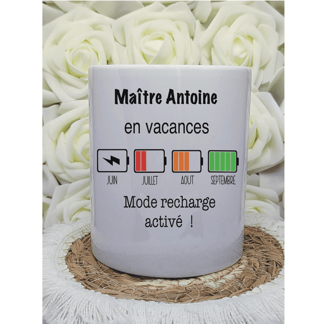 Pot à crayons &quot; maître en vacances&quot; 