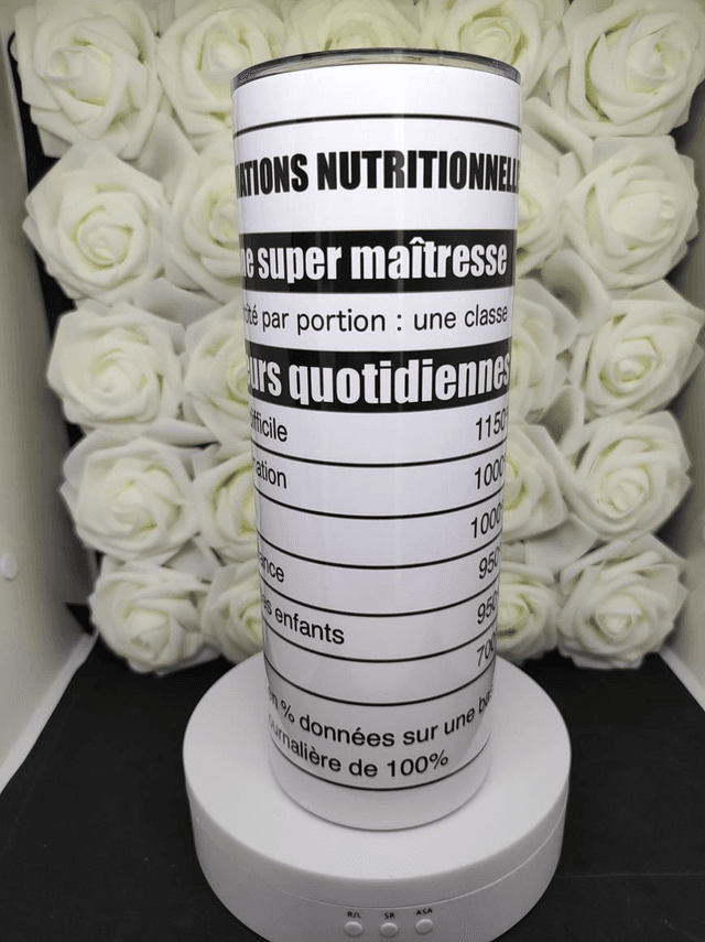 Tumbler &quot; informations nutritionnelles&quot; 